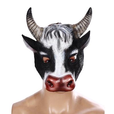 China Hot Sale Halloween Carnival Easter Party Cosplay Decoration Props 3D PU Foam Realistic Animal Cow Head Mask for sale