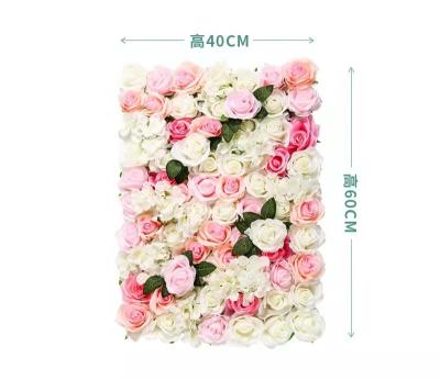 China Fashional Hot Sale Artificial Flowers H-1121 Rose Hydrangea Artificial Silk Roll Up Flower Wall for sale