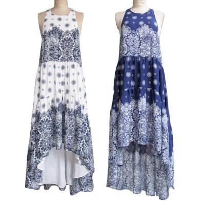 China New Arrival Breathable Ladies Women Girls Fashion Rayon Border Print Extra Large OEM Price Elegant Float Party Club Away Maxi Dress for sale