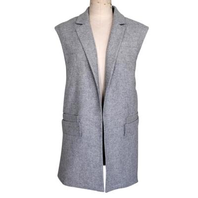 China New Trend Washable Women's Long Vest Chiffon Blazer Vest Breathable Sleeveless Jacket for sale