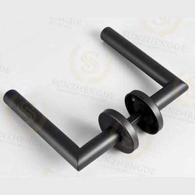 China Luxury Door Factory Supply Italy Style Stainless Steel Double Sided Tubular Lever Door Handle for sale