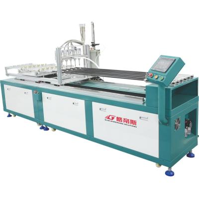 China Automatic control equipment T8 glass tube glue dispensing machine, automatic glue dispenser for T8 glass tube, capacity 400pcs/h for sale