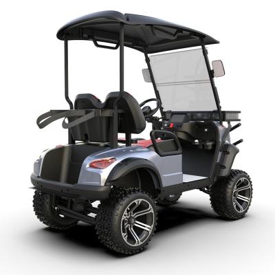 China Hot Sale Latest Design Single Port Guangzhou 2 Person Electric Mini Golf Car With 12X7 Golf Bag Rack 2 Passenger Golf Cart for sale