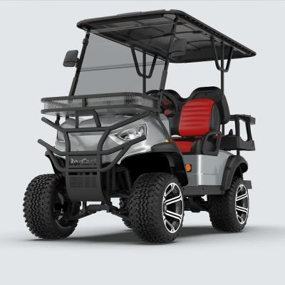 China Cheap Electric Golf Carts Seater Chassis Hot Selling Latest 4 High Unique Design With 12X7 Golf Bag Rack Economical Golf Trolley for sale