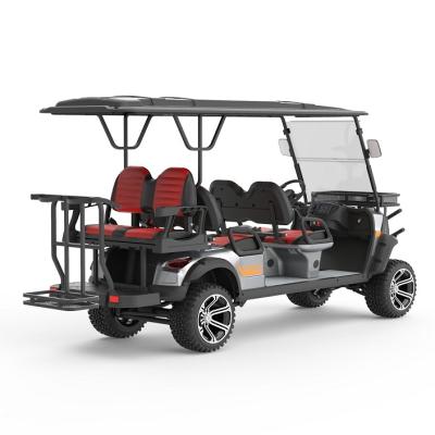 China Guangzhou Factory Newest Design Single Golf Car High Chassis Lithium Battery With Golf Bag 2 4 6 Seater Golf Cart For Sale 12X7 for sale