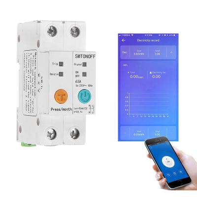 China WIFI Remote Control ON/OFF Leakage Program Ewelink Protection Circuit Breaker Current Energy Monitoring with Alexa Google Home for Smart Home for sale