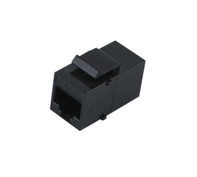 China PCB CAT5e RJ45 to RJ45 Jack Inline Coupler-Black Keystone for sale