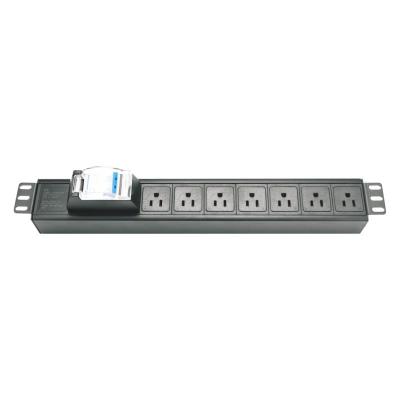 China Telecommunication 1.5U PDU American US Type 19 Inch Power Distribution Unit With 2P Circuit Breaker for sale