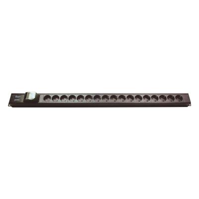 China Circuit Breaker 1.5U 17 Ways Schuko Power Outlets Rack Mount Vertical PDU, 250V 16A, With Circuit Breaker for sale