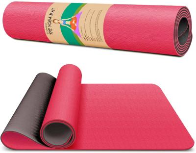 China High Quality Eco-friendly Black Mat Thick Exercise Yoga Mat Wholesale Customized Strip Yoga Mat for sale