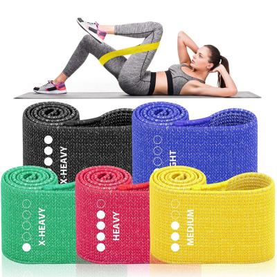 China Wholesale Comfortable Workout Yoga Non Sticking Elastic Fabric Exercise Band for sale