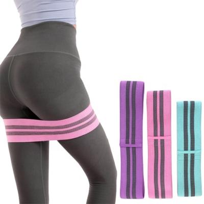 China Home Exercise Hip Bands Fabric Non Slip Gym Beauty Butt Hip Circle Elastic Resistance Band Set for sale