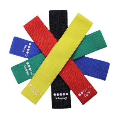 China Custom Elastic Polyester Fabric Stan Training Mini Cotton Yoga Exercise Fitness Botty Resistance Hip Loop Bands Sets for sale