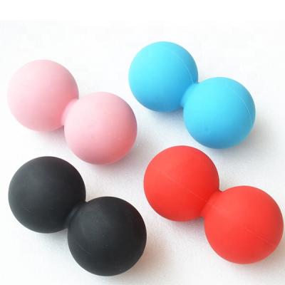 China Yoga Massager Ball Peanut Custom Printing Fitness Sport Durable Rubber Ball Therapy or Engraved Logo Peanut Massage Rubber Ball for sale