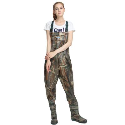 China Rikimaru Unisex Fishing Wader Chest Pocket Camouflage Hunting With Boot Waterproof Non-slip Fishing Wear for sale