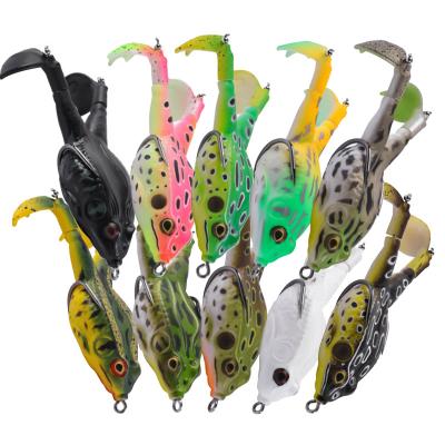 China Rikimaru Emulational Fishing Lures Soft Rubber Rolling Legs Foot Mold Frog Angling Frogs Bait Frog for sale