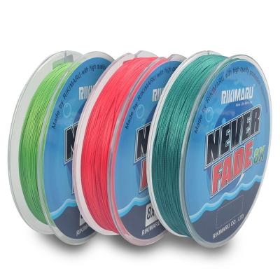 China Rikimaru Fade Premium Angling Line 8 Float Marker Never Fails Pure Indelible PE Braided 150/300yds 500m Saltwater Fishing Line for sale