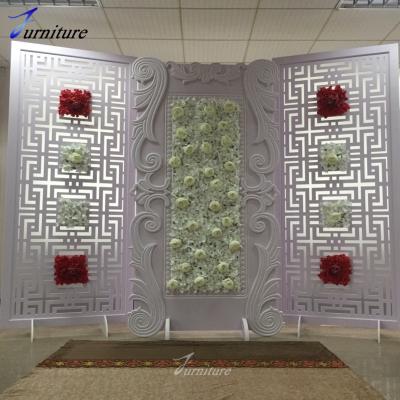 China Knock Down Wrapping Wedding Decoration Flower Wall Backdrop Design for sale