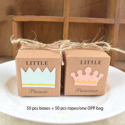 China Eco Friendly Recycled Materials Gifts Wedding Baby Shower Birthday Decoration Wrapping Paper Candy Box Heart Crown Gift Bags For Guesets for sale