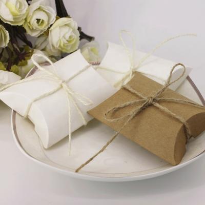 China Black Recyclable Christmas Kraft Pillow Box With Lower Cost for sale