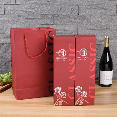 China Luxury Recyclable New Arrival Red Wine Gift Box Packaging for sale