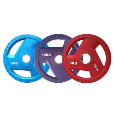 China Gym Colored PU Weightlifting Plate Standard Urethane Plate for sale