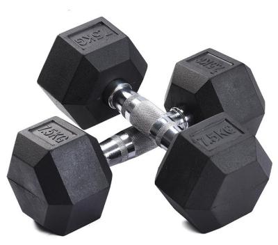 China Home Use Good Quality Cheap Rubber Coated Hex Dumbbells for sale