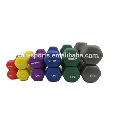 China Bodybuilding Nantong Neoprene Dumbbell Set Best Quality Hex Vinyl Dipping Dumbbell for sale