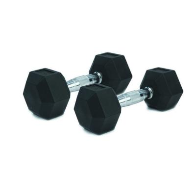 China Nantong Luxury High Quality Rubber Covered Hex Dumbbell Wholesale Rubber Dumbbell for sale