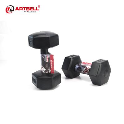 China Weightlifting Hex Cement Plastic Lightweight Dumbbell Outdoor Fitness Exercise for sale