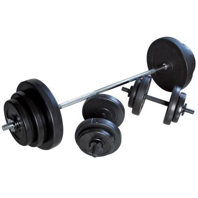 China Universal High Quality Vinyl Coated Adjustable Weightlifting Cement Dumbbell Set for sale