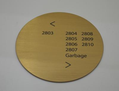 China Apartment Floor Door Number Traditional Custom Golden Building Sign Plates For Executive Hotel for sale