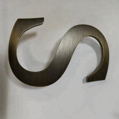 China Horizontal Brushed Bronze Solid Letter Stainless Steel Sign Letter for sale