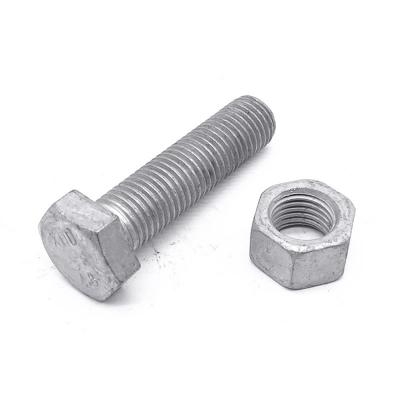 China Anti-Corrosion Factory Price Grade High Strength 8.8 10.9 Hot Dip Galvanized Hex Bolt And Nuts for sale