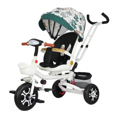 China Elegante cochecito de bebé de 12 pulgadas Triciclo niños empujan a lo largo Trike puede acostarse en venta