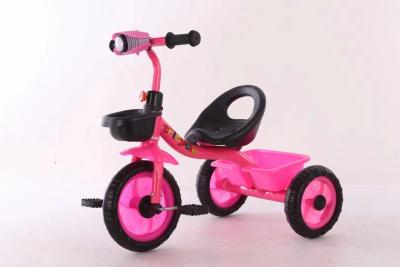 China Cute color rosa niños niños triciclo bicicleta con luz en el manillar en venta