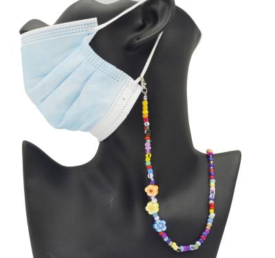 China Women's Colorful Colorful Flower Fruit Holder Glasses Beaded FaceMask Necklace Lanyard Strap FaceMask Masking Chain For Kids for sale