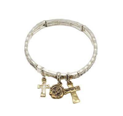 China Hot Selling Religion Religious Cross Charm Christian Gift Scripture Bracelet Bible Verse Jewelry MAY GOD BLESS MOM Bracelet for sale