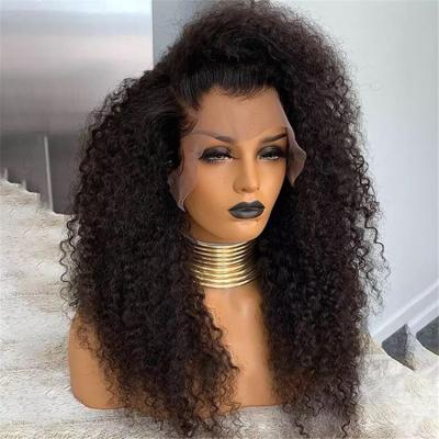 China Raw Cambodian Lace Front Curly Hair Wig Cuticle Aligned Hair Wig Natural Regular Wave Color for sale