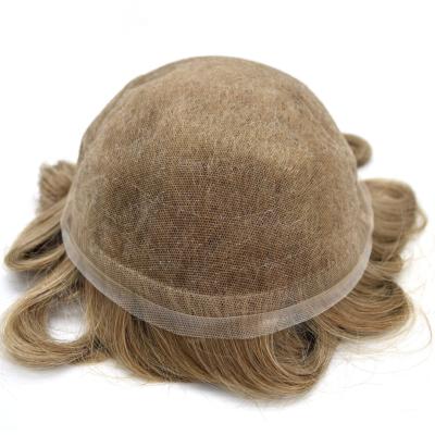 China JRX New Arrival Men's Indian Hair Toupee Hairpiece Wholesale Blonde Wig Replacement Full Lace Men's Wig for sale