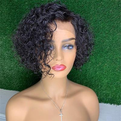 China Silky Straight Wave Pre Plucked Lace Front Wig Free Style Curly Hair 4*4 Wave Lace Closure Wig for sale