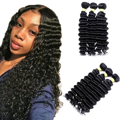 China Regular Wave Pre Plucked Indian Hair Vendors 12a Virgin Raw Deep Wave Hair Bundles for sale