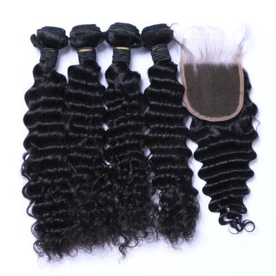 China 100% Original Indian Natural Deep Wave Hair Vendors 10a Color Cuticle Aligned Hair Bundles for sale