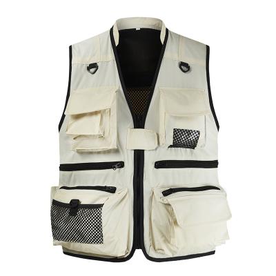 China Custom Anti-Shrink Photo Fishing Vest Photographer Work Vests Cotton Cameraman Men's Sleeveless Vest With Pockets for sale