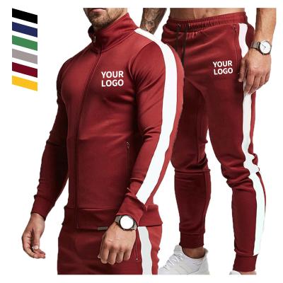 China Custom Logo Zipped Hoodie Suits Anti-Wrinkle Track Zip Up Suit Hoodies Set Trackers Dress Hoodie Suit Men for sale