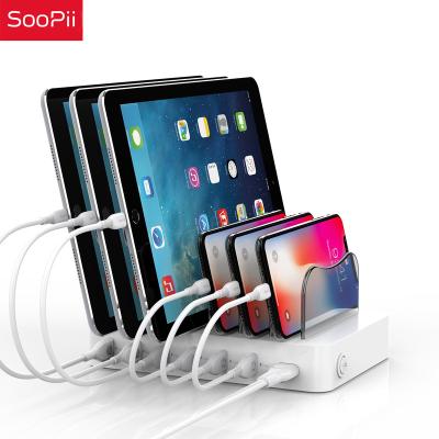 China SooPii 6 Port Phones 50W Charging Station For Multiple Devices , Mobile Phone Charger Station For Business Gift for sale