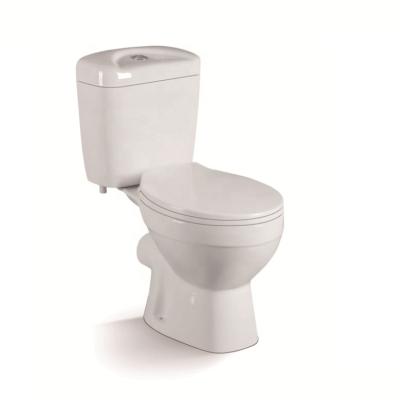 China SONGCI Economical Two Piece Round WC Toilet P-trap Dual Flush 2 Piece Oval Toilet Bowl for sale