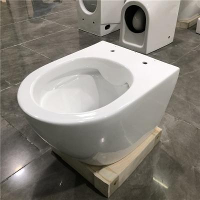 China Double-Flux Manufactures European Modern Round Rimless Trap Trap Wall-Hung Toilet Set For Hotel Home Bathroom for sale