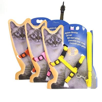 China Kitty Harness Escape Proof Adjustable Cheap DETACHED Cat Harness Leash Set H Shaped for Kitty Outdoor Walking for sale