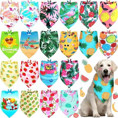 China Custom Made Dog Bandana Scarf Factory Stocked Washable Summer Pet Dog Bandanas Fruit Triangle Dog Bibs Puppy Scarf for sale